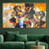 Fragments of Color 100% Hand Painted Wall Painting (With outer Floater Frame)  (55 x 32 Inches)